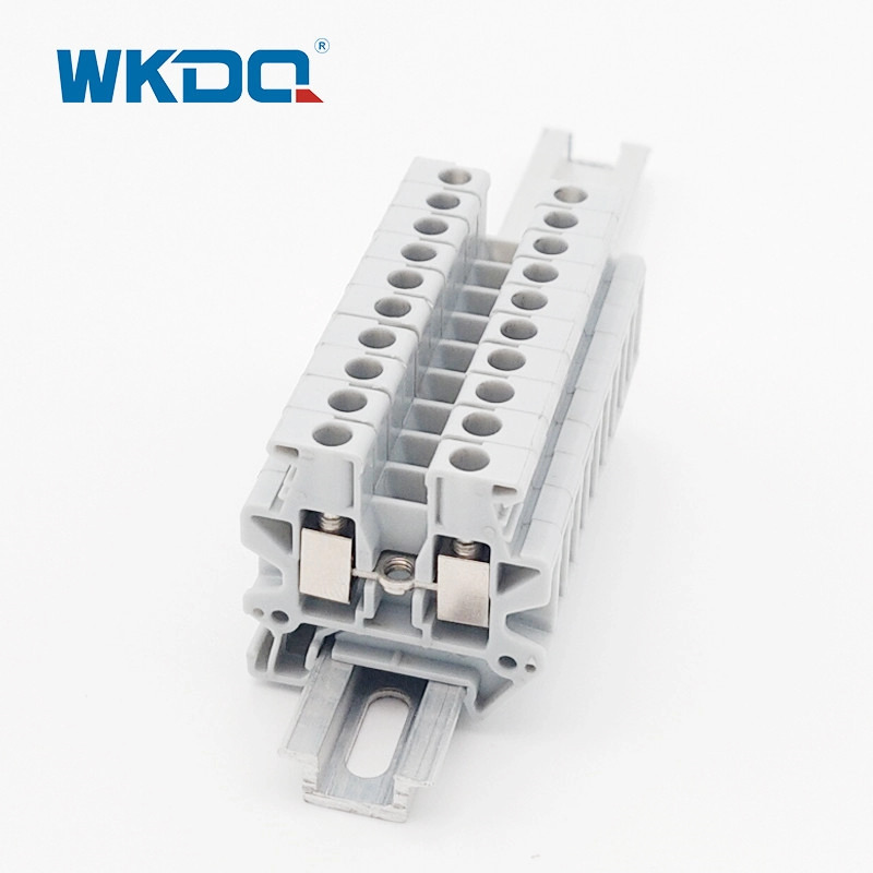 Bloco terminal de parafuso de 2,5 mm² para trilho DIN 15 mm de largura