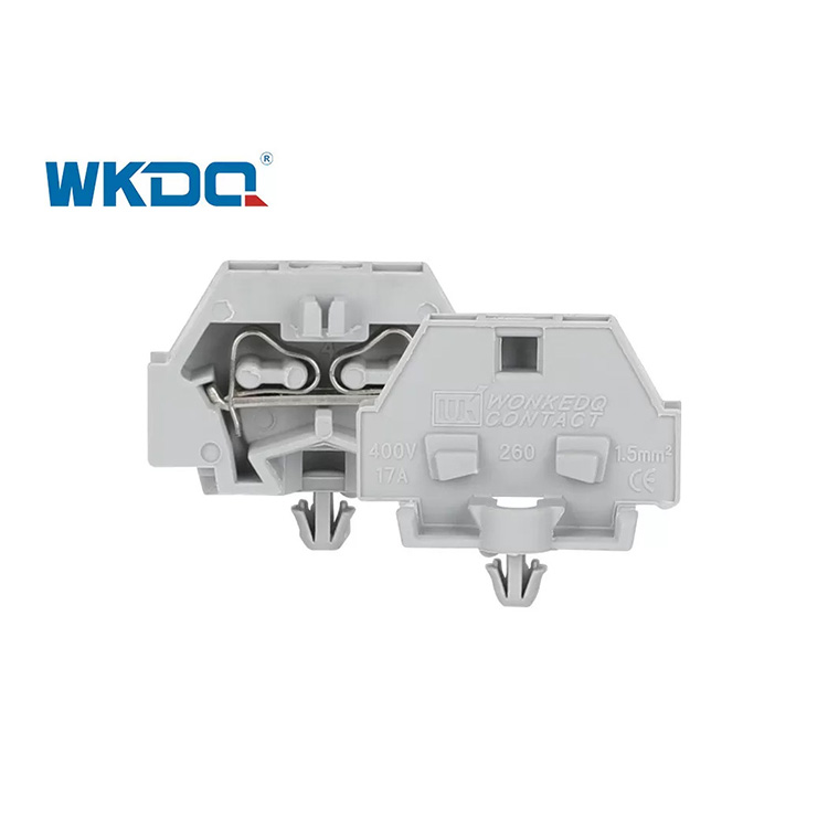 260-301B Conector de bloco de terminais tipo mola Montagem de encaixe Sem parafusos 2 condutores Economia de tempo Alta qualidade Cor cinza