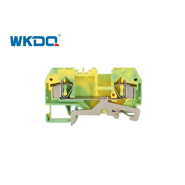 281-907 2 Condutores Aterramento Mola Terminal Bornes Sem Parafuso para Painel de Distribuição Nylon PA66 Cor Verde