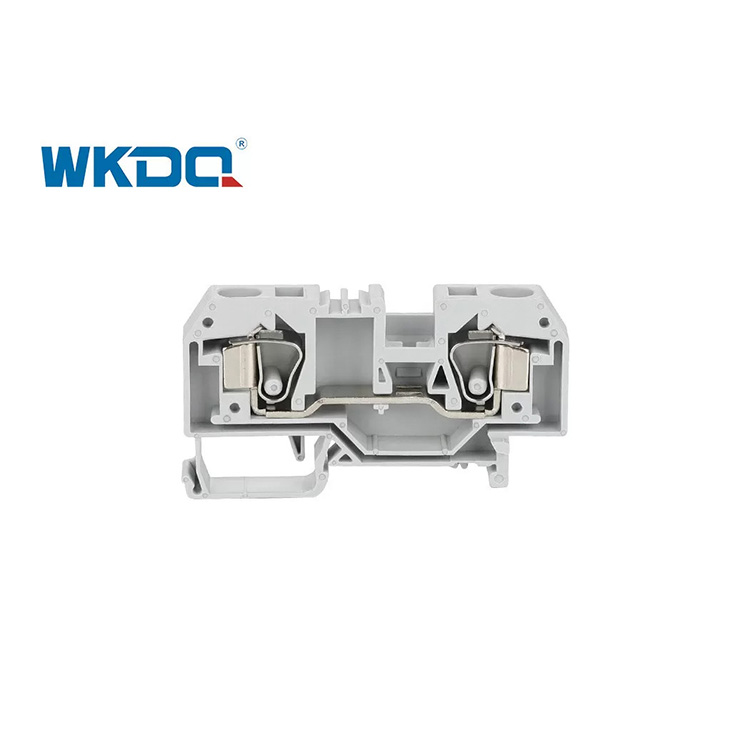 284-901 Conector de bloco terminal de alimentação através de braçadeira de mola, conexão de gaiola de mola para náilon cinza montado em ruído de 35 mm PA66