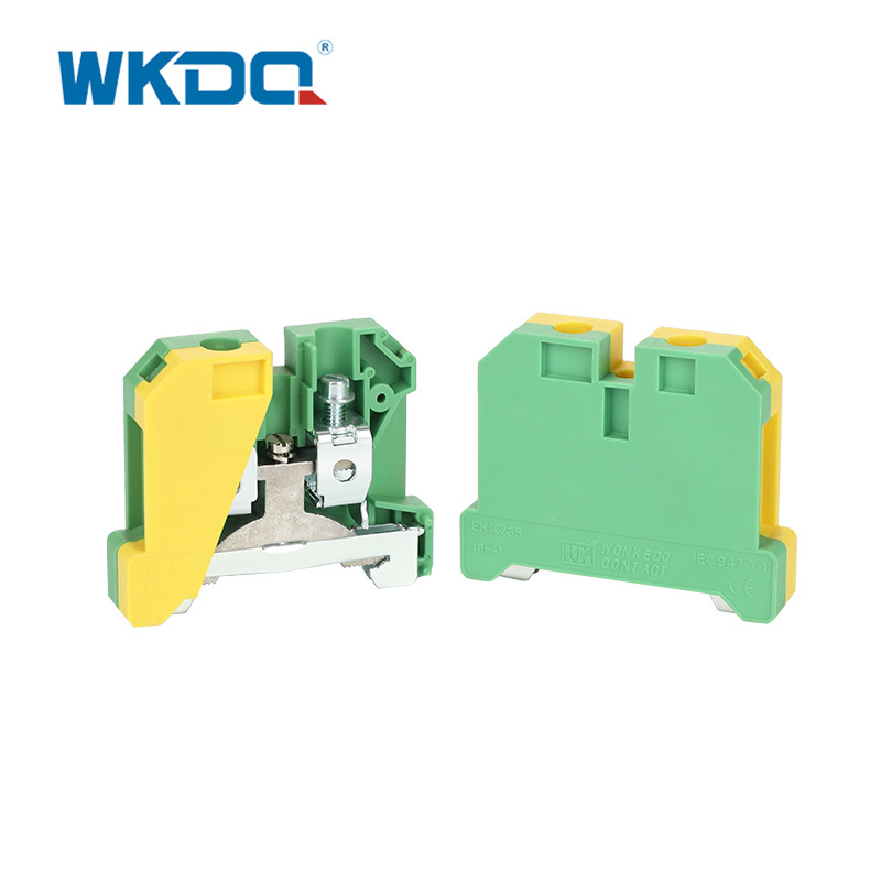 Jek 16_35 parafuso no bloco terminal de aterramento conector 2 vias proteção de terra durável nylon pa66 padrão de alta qualidade verde