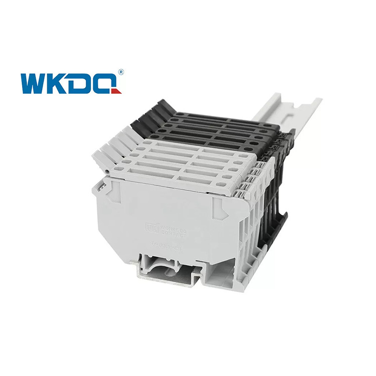 Conector de bloco de terminais de parafuso JUK 5-HESI série britânica Tipo de trilho cinza e preto