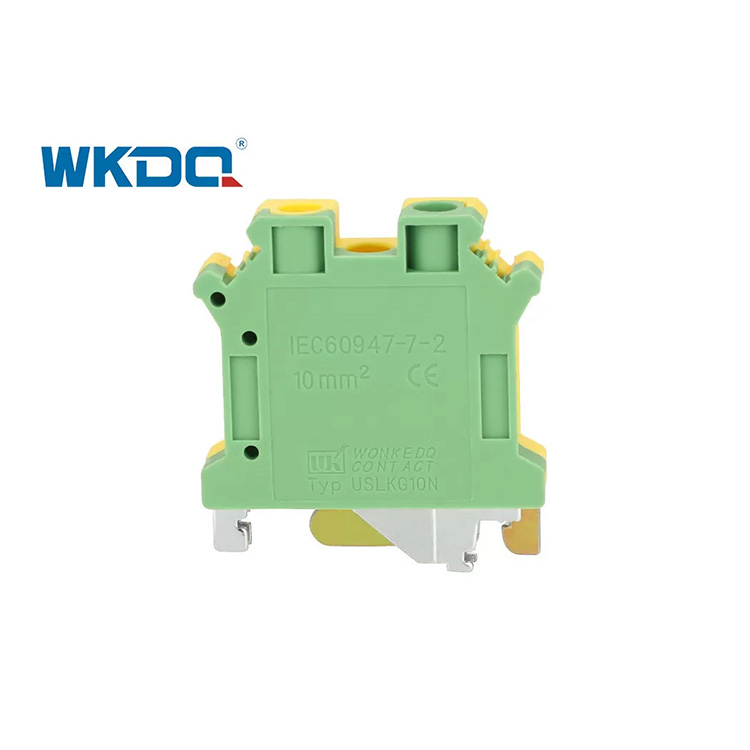 Bloco de terminais elétrico à terra de JUSLKG 10N Reino Unido, conectores de fio de terminal de parafuso tipo de trilho terra de baixa tensão PE