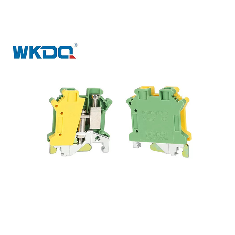 Bloco de terminais elétrico à terra de JUSLKG 10N Reino Unido, conectores de fio de terminal de parafuso tipo de trilho terra de baixa tensão PE