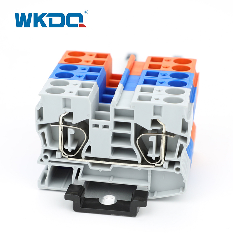 Conector de fio com terminal de mola